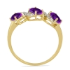Wholesale 14K Gold Ova Amethyst Diamond Wave Three-Stone S-Swirl Ring Bulk Exporter