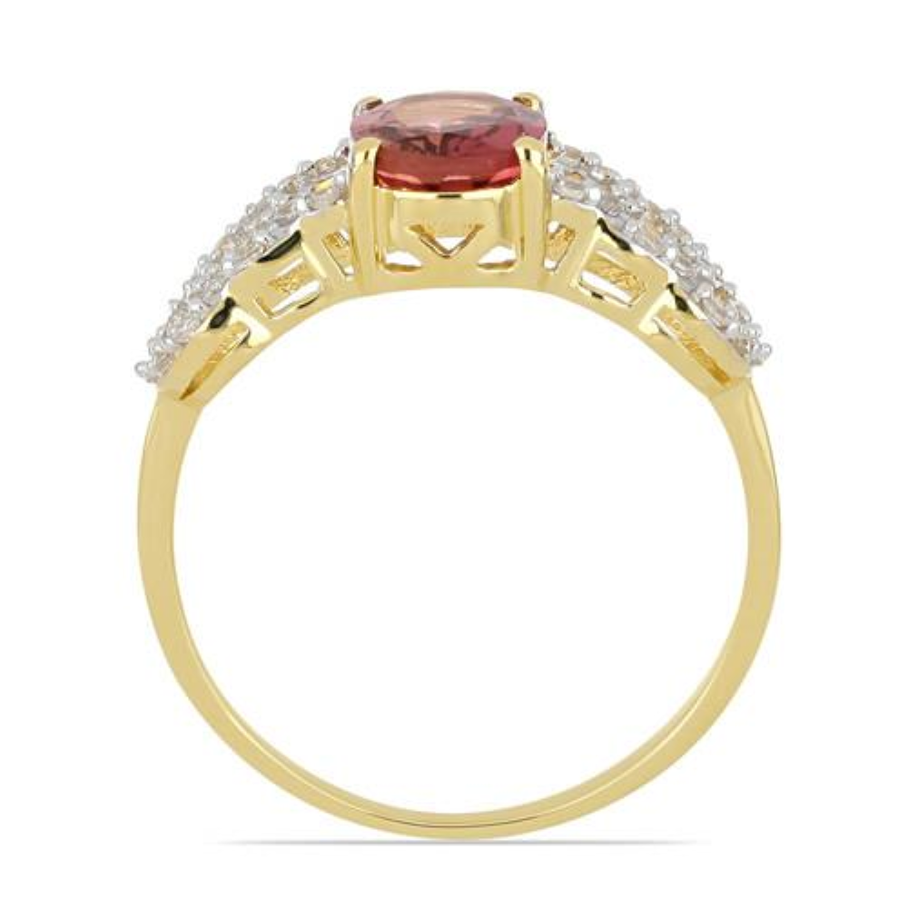 BUY 14K GOLD GENUINE  RUBELLITE GEMSTONE CLASSIC RING