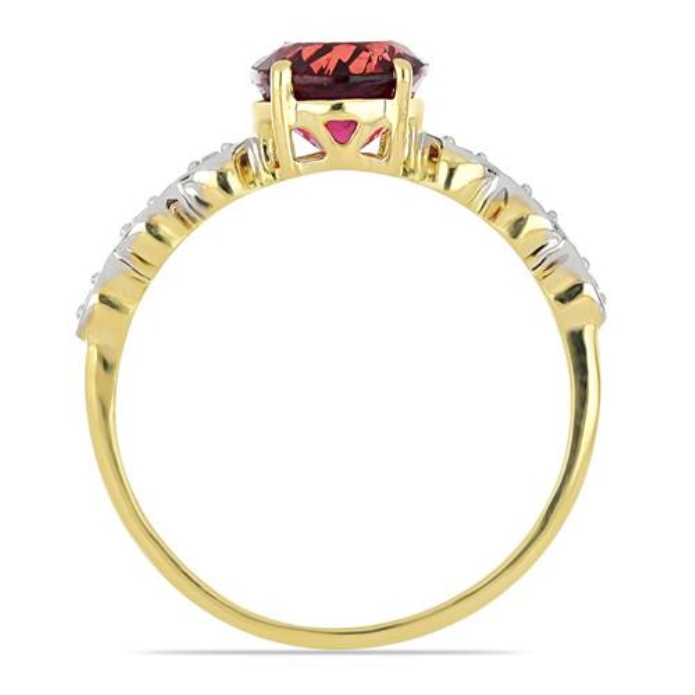 BUY 14K GOLD REAL GARNET GEMSTONE SINGLE STONE RING