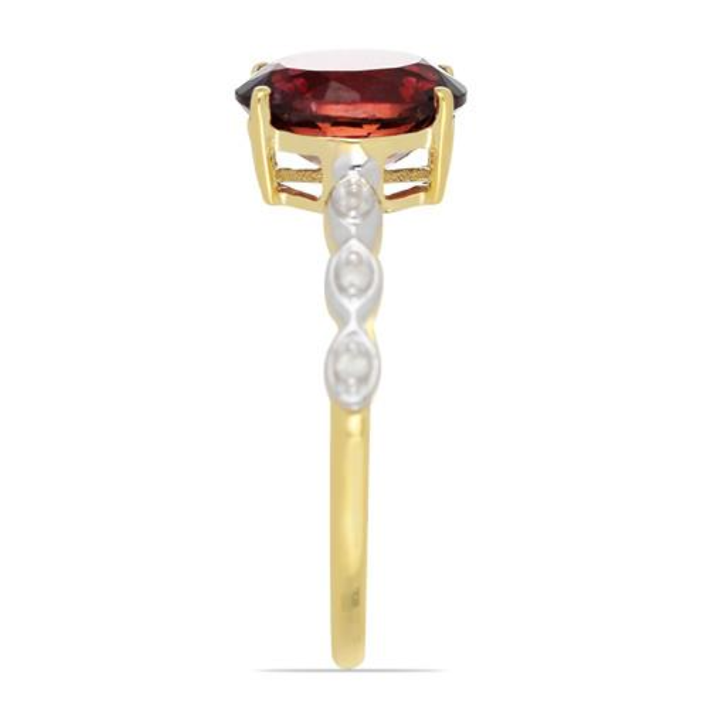 BUY 14K GOLD REAL GARNET GEMSTONE SINGLE STONE RING