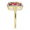 BUY 14K GOLD REAL RUBELLITE GEMSTONE CLUSTER RING