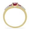 BUY 14 K GOLD REAL RUBELLITE GEMSTONE THREE STONES RING