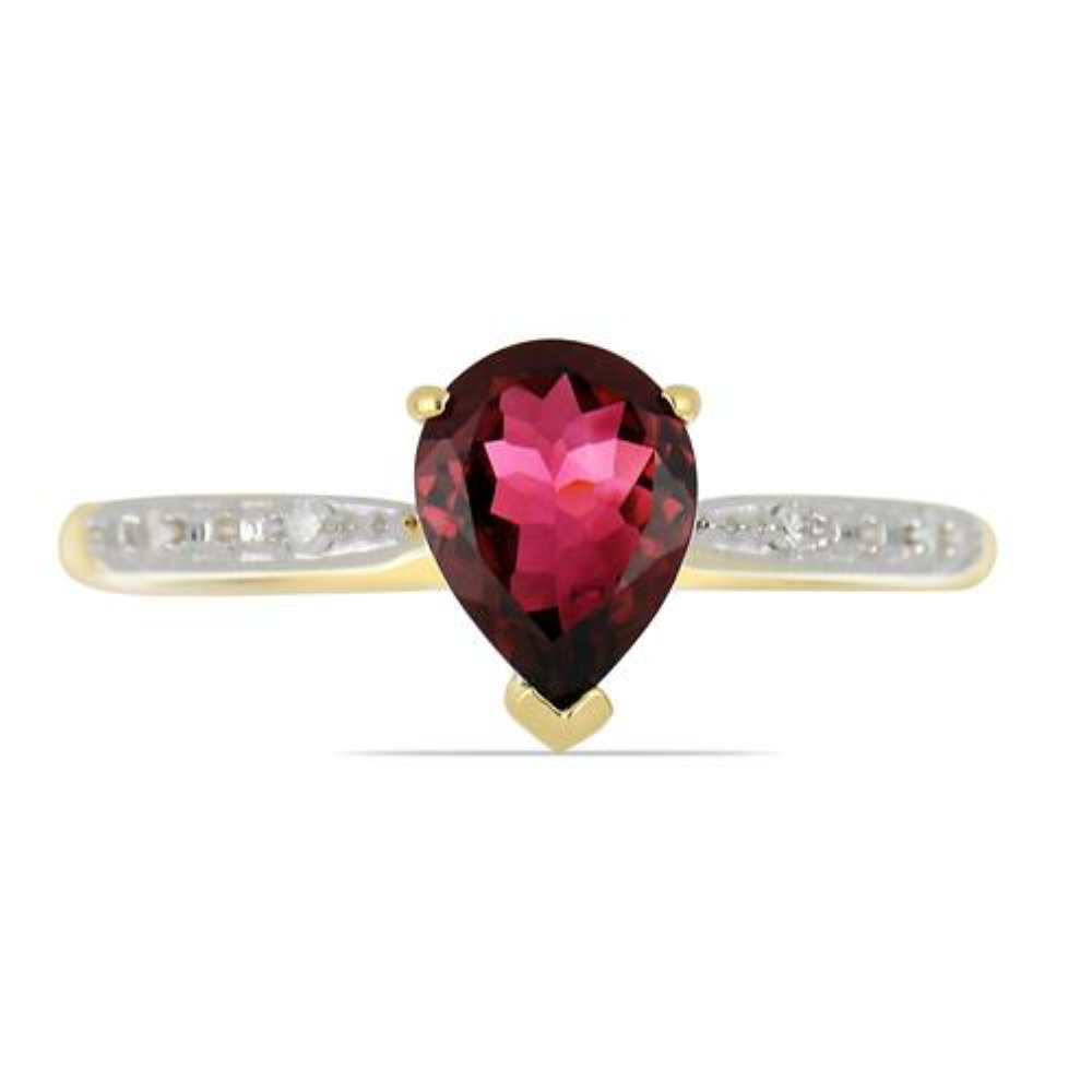 BUY 14K GOLD NATURAL RHODOLITE GEMSTONE CLASSIC RING