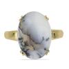 925 SILVER NATURAL DENDRATIC AGATE GEMSTONE BIG STONE RING