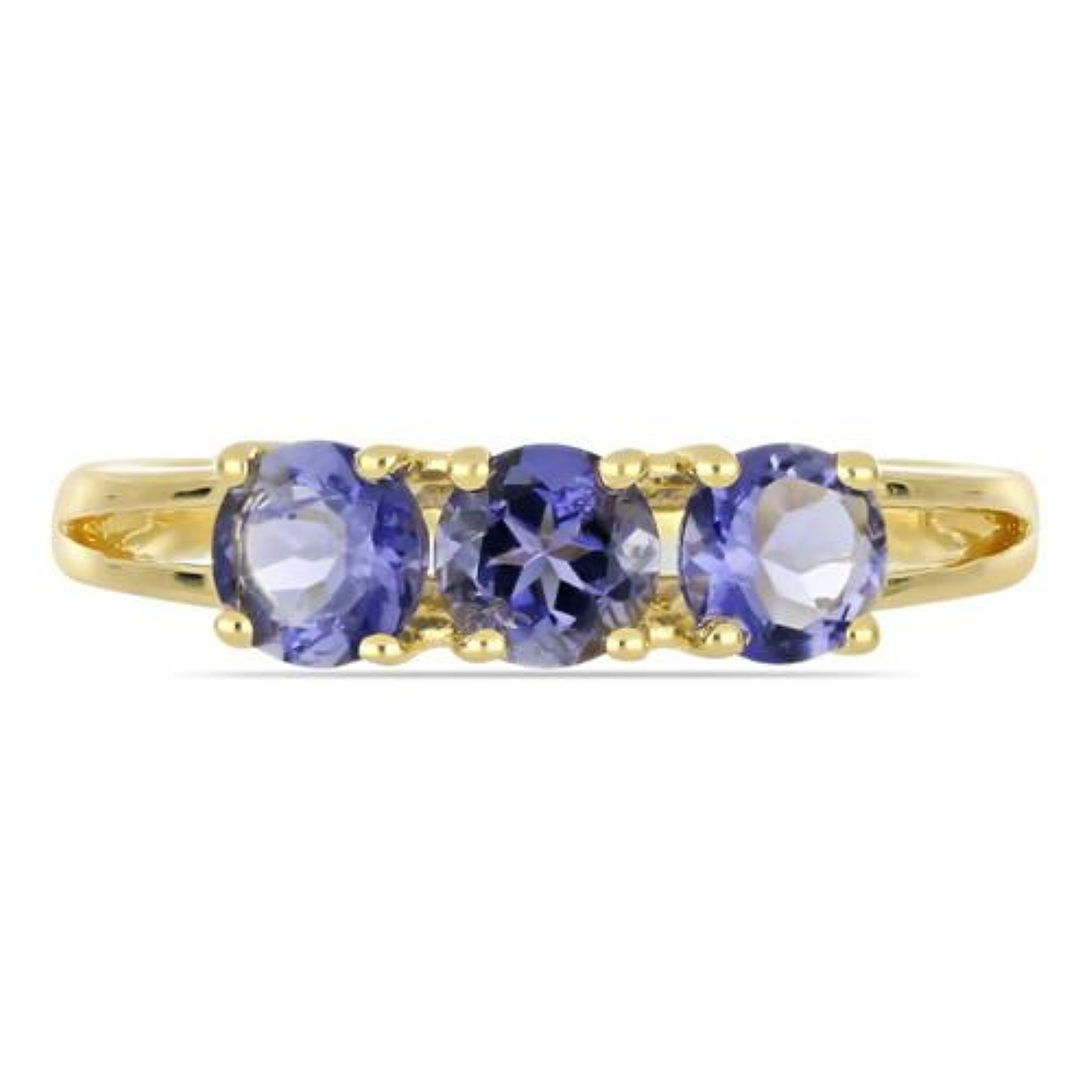 BUY STERLING SILVER GOLD PLATED NATURAL IOLITE GEMSTONE RING
