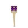 Wholesale 14K Gold Oval Amethyst Six-Stone Bar-Set Cluster Ring - JewelPin