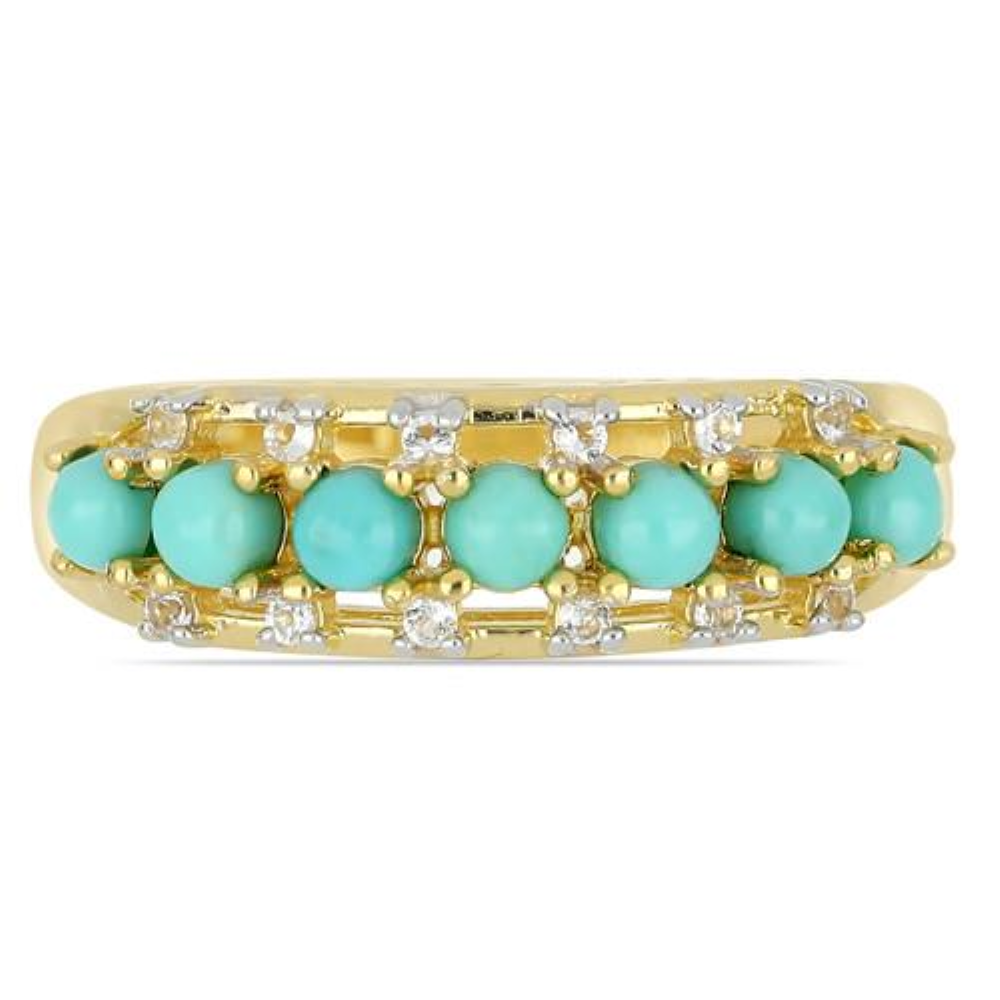 BUY 925 SILVER NATURAL TURQUOISE GEMSTONE CLUSTER RING