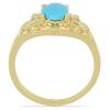 BUY NATURAL BLUE TURQUOISE GEMSTONE GOLD PLATED RING IN 925 SILVER