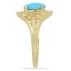 BUY NATURAL BLUE TURQUOISE GEMSTONE GOLD PLATED RING IN 925 SILVER