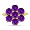 Wholesale 14K Amethyst Seven-Stone Floral Cluster Gold Ring Gold - Bulk Pricing