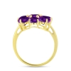 Wholesale 14K Amethyst Seven-Stone Floral Cluster Gold Ring Gold - Bulk Pricing