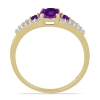 14K Gold Split Shank Three-Stone Amethyst Ring - Supplier for Jewelry Retailers