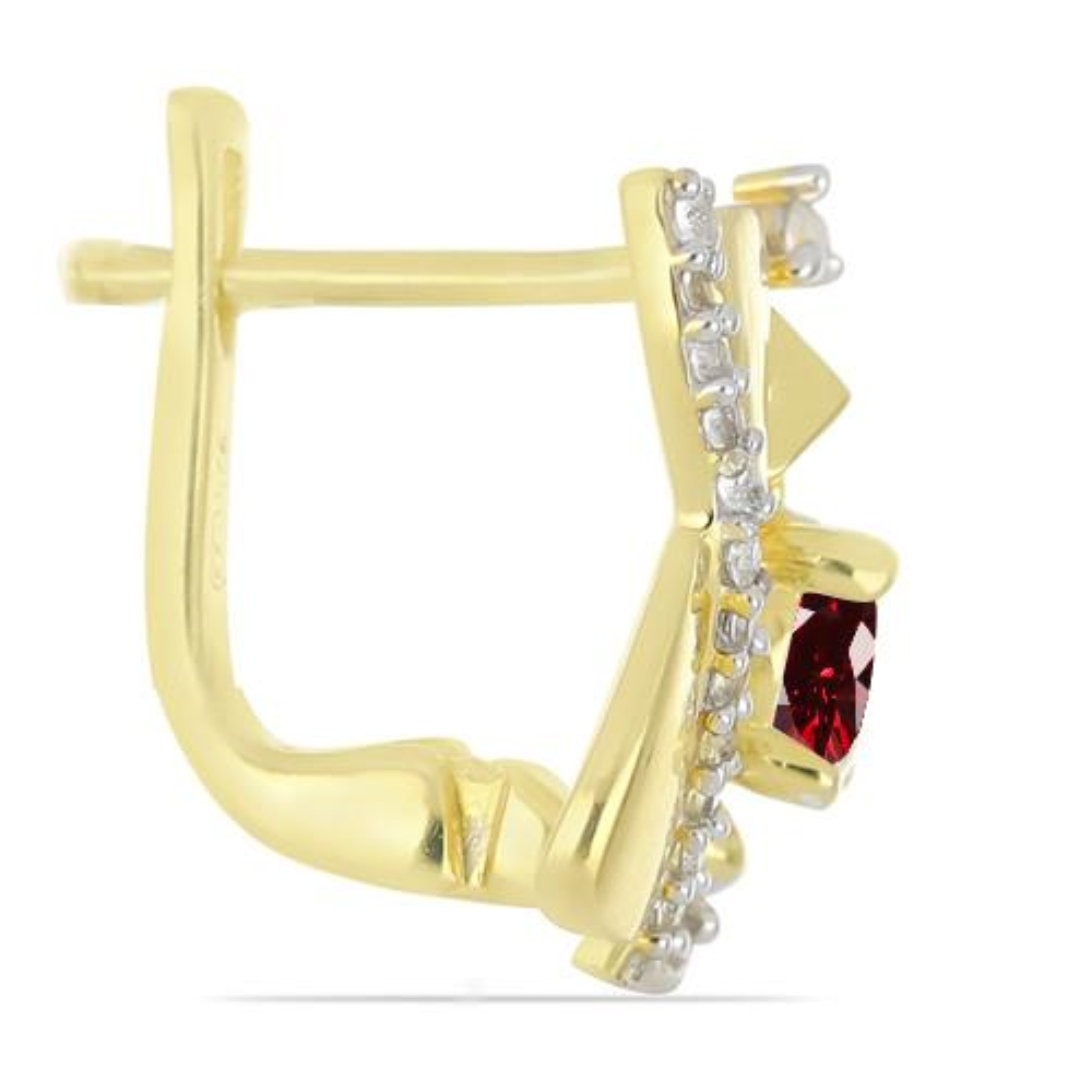 BUY 925 STERLING SILVER NATURAL GARNET GEMSTONE CLASSIC EARRINGS