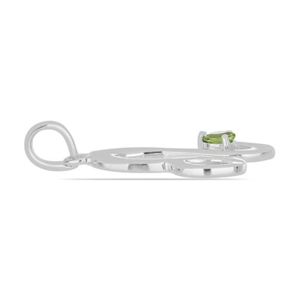 BUY 925 SILVER NATURAL PERIDOT GEMSTONE LEO PENDANT