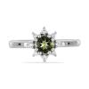 BUY 925 SILVER NATURAL MOLDAVITE GEMSTONE HALO RING