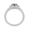 BUY 925 SILVER NATURAL MOLDAVITE GEMSTONE HALO RING