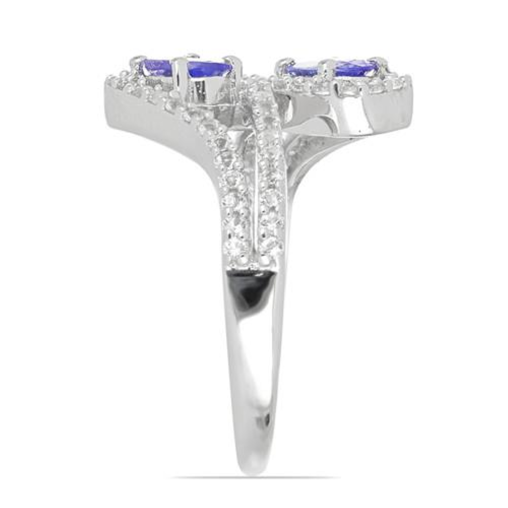 BUY STERLING SILVER NATURAL TANZANITE GEMSTONE STYLISH RING
