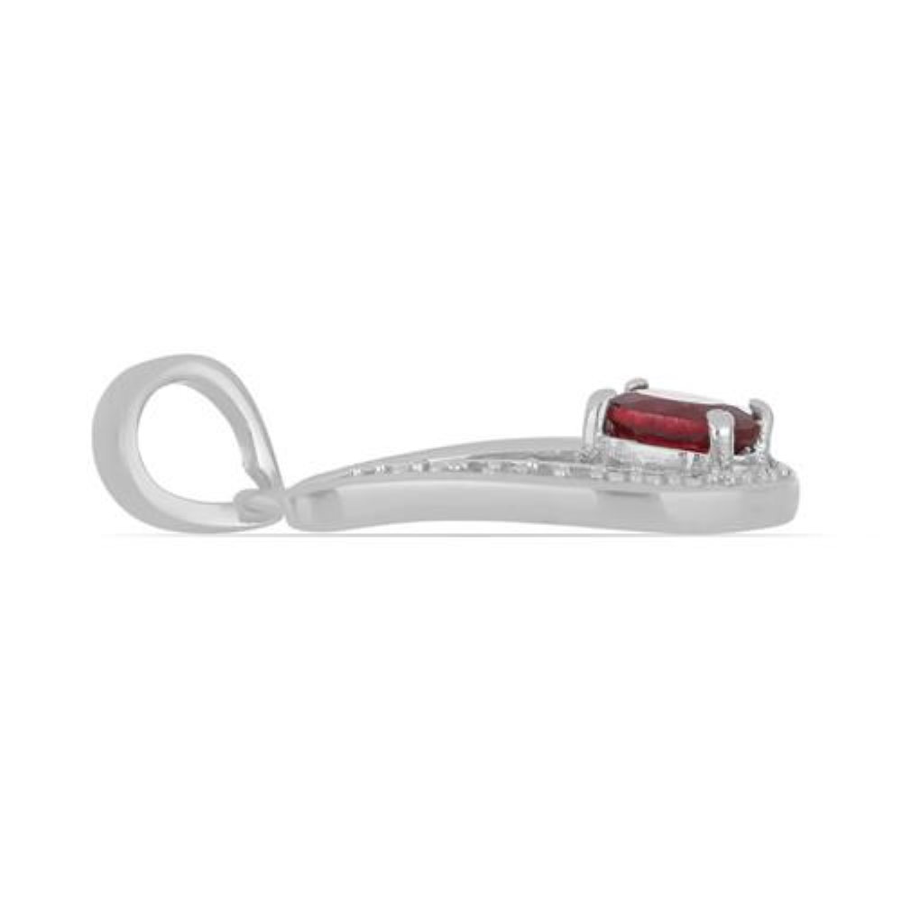 BUY 925 SILVER NATURAL GLASS FILLED RUBY GEMSTONE PENDANT