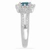 BUY REAL LONDON BLUE TOPAZ GEMSTONE HALO RING IN 925 SILVER