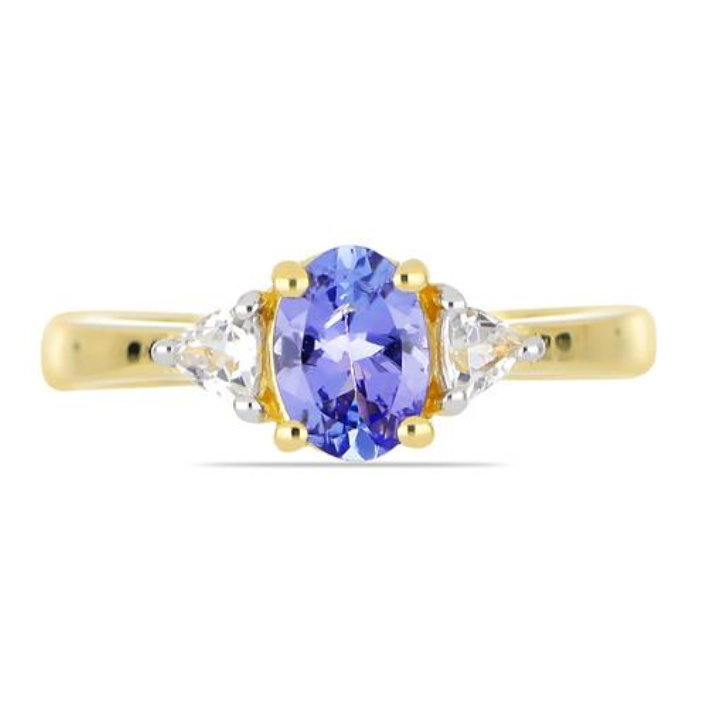 BUY 925 SILVER NATURAL TANZANITE GEMSTONE CLASSIC RING