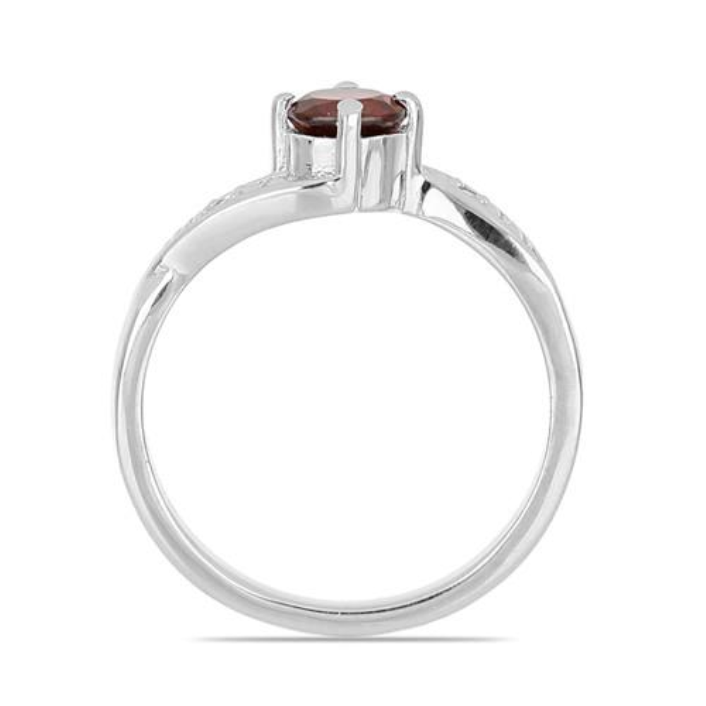 BUY REAL GARNET GEMSTONE CLASSIC RING IN STERLING SILVER