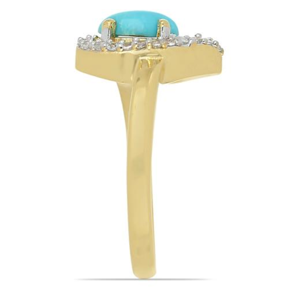 BUY STERLING SILVER NATURAL BLUE TURQUOISE GEMSTONE CLASSIC RING