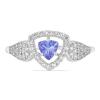 BUY STERLING SILVER NATURAL TANZANITE GEMSTONE  HALO UNIQUE RING