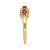 BUY 14K GOLD NATURAL GLASS FILLED RUBY GEMSTONE THREE STONES RING