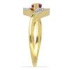 BUY 14K GOLD  GLASS FILLED RUBY GEMSTONE CLASSIC RING