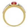 BUY 14K GOLD GENUINE  GLASS FILLED RUBY GESMTONE CLASSIC RING