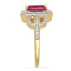 BUY NATURAL GLASS FILLED RUBY GEMSTONE 14K GOLD HALO RING