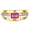 BUY 14K GOLD REAL GLASS FILLED RUBY GEMSTONE CLASSIC RING