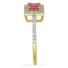 BUY 14K GOLD NATURAL GLASS FILLED RUBY GEMSTONE HALO RING