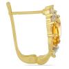 BUY 14K GOLD REAL CITRINE GEMSTONE CLASSIC EARRINGS WITH WHITE DIAMOND – JEWELPIN