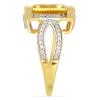 BUY 14K GOLD REAL CITRINE GEMSTONE BIG STONE RING WITH WHITE DIAMOND