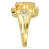 BUY 14K GOLD NATURAL CITRINE GEMSTONE CLASSIC RING WITH WHITE DIAMOND