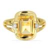 BUY 14K GOLD NATURAL CITRINE GEMSTONE CLASSIC RING WITH WHITE DIAMOND