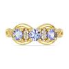 BUY 925 SILVER GOLD PLATED NATURAL TANZANITE GEMSTONE RING