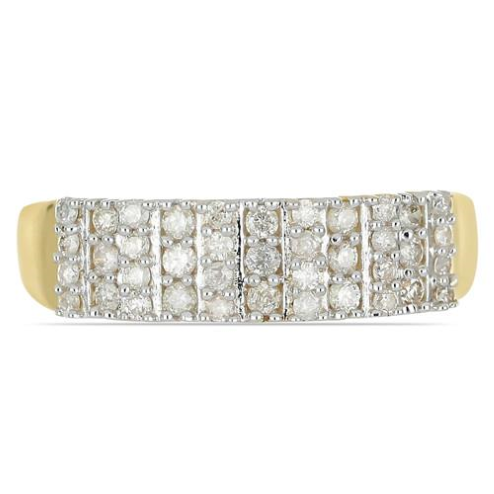 BUY 14K GOLD WHITE DIAMOND GEMSTONE CLUSTER RING