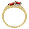 BUY 14K GOLD NATURAL GARNET GEMSTONE STYLISH RING WITH WHITE DIAMOND