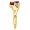 BUY 14K GOLD NATURAL GARNET GEMSTONE STYLISH RING WITH WHITE DIAMOND