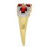 BUY 14K GOLD NATURAL GARNET GEMSTONE RING WITH WHITE DIAMOND