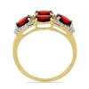 BUY 14K GOLD NATURAL GARNET GEMSTONE RING WITH WHITE DIAMOND