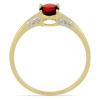 BUY 14K GOLD REAL GARNET GEMSTONE WITH WHITE DIAMOND CLASSIC RING
