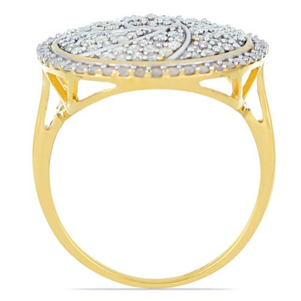 BUY 14K GOLD NATURAL WHITE DIAMOND GEMSTONE CLUSTER RING