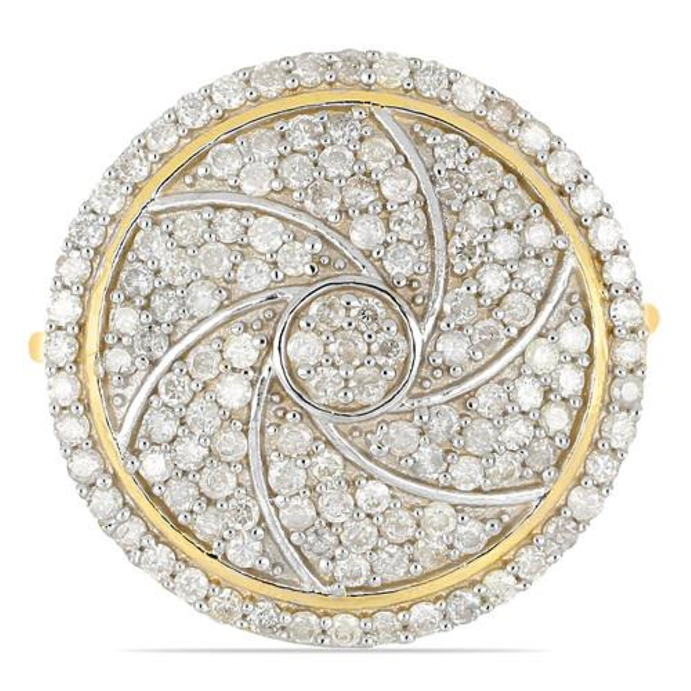 BUY 14K GOLD NATURAL WHITE DIAMOND GEMSTONE CLUSTER RING