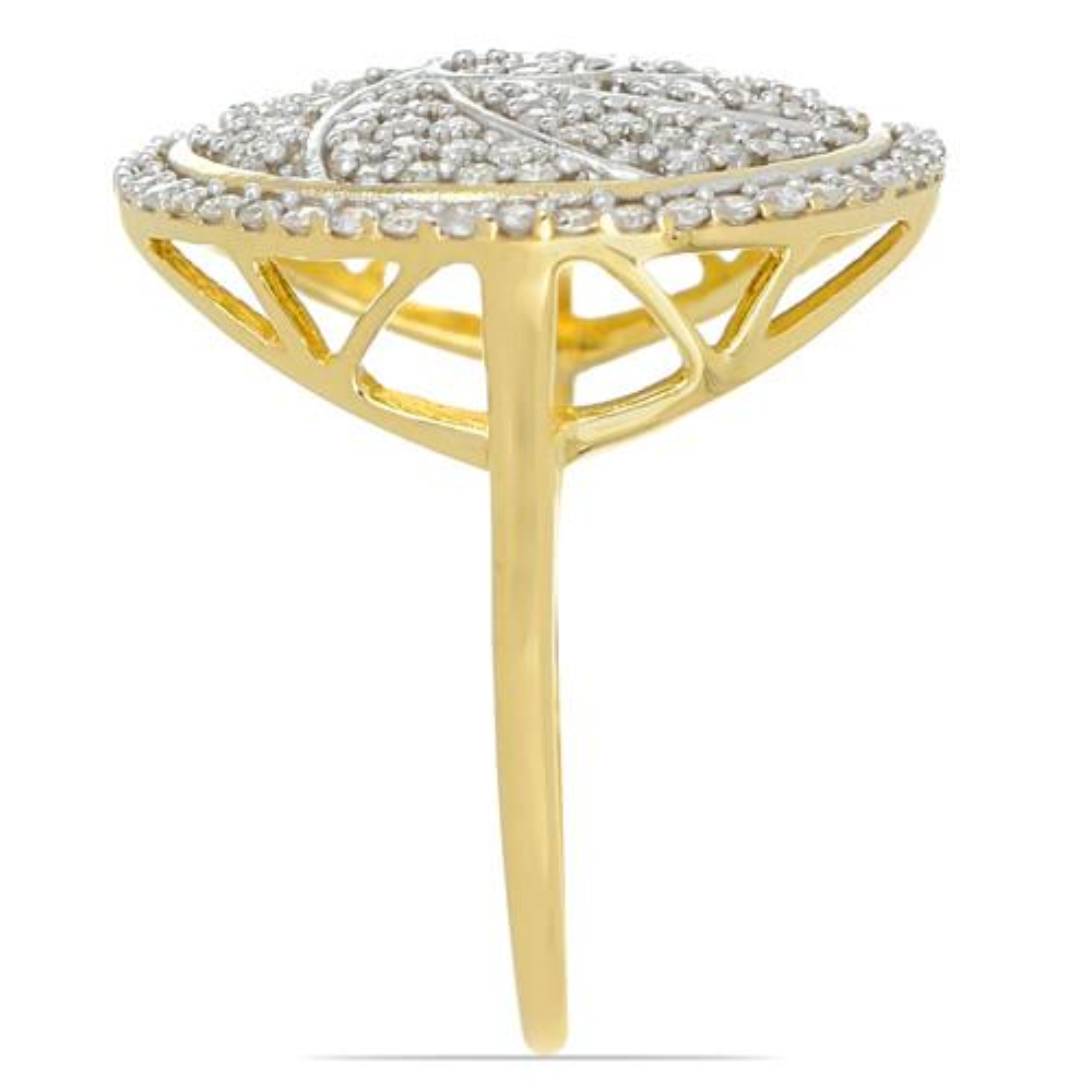 BUY 14K GOLD NATURAL WHITE DIAMOND GEMSTONE CLUSTER RING