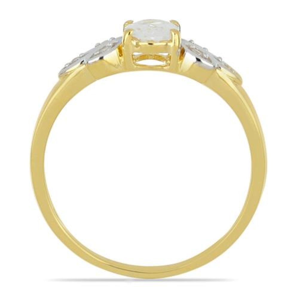 BUY 14K GOLD WHITE DIAMOND GEMSTONE CLASSIC RING