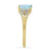 BUY 14K GOLD NATURAL SWISS BLUE TOPAZ GEMSTONE CLASSIC RING WITH WHITE DIAMOND
