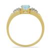 BUY 14K GOLD NATURAL SWISS BLUE TOPAZ GEMSTONE CLASSIC RING WITH WHITE DIAMOND